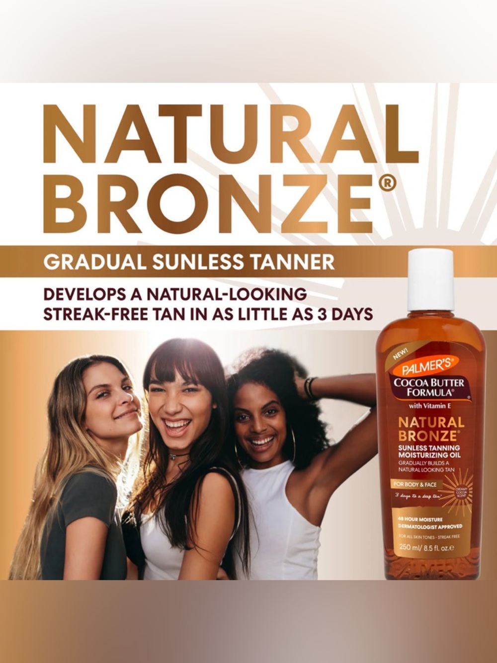 Natural Bronze Sunless Tanning Moisturizing Oil New - Picture 3 of 3
